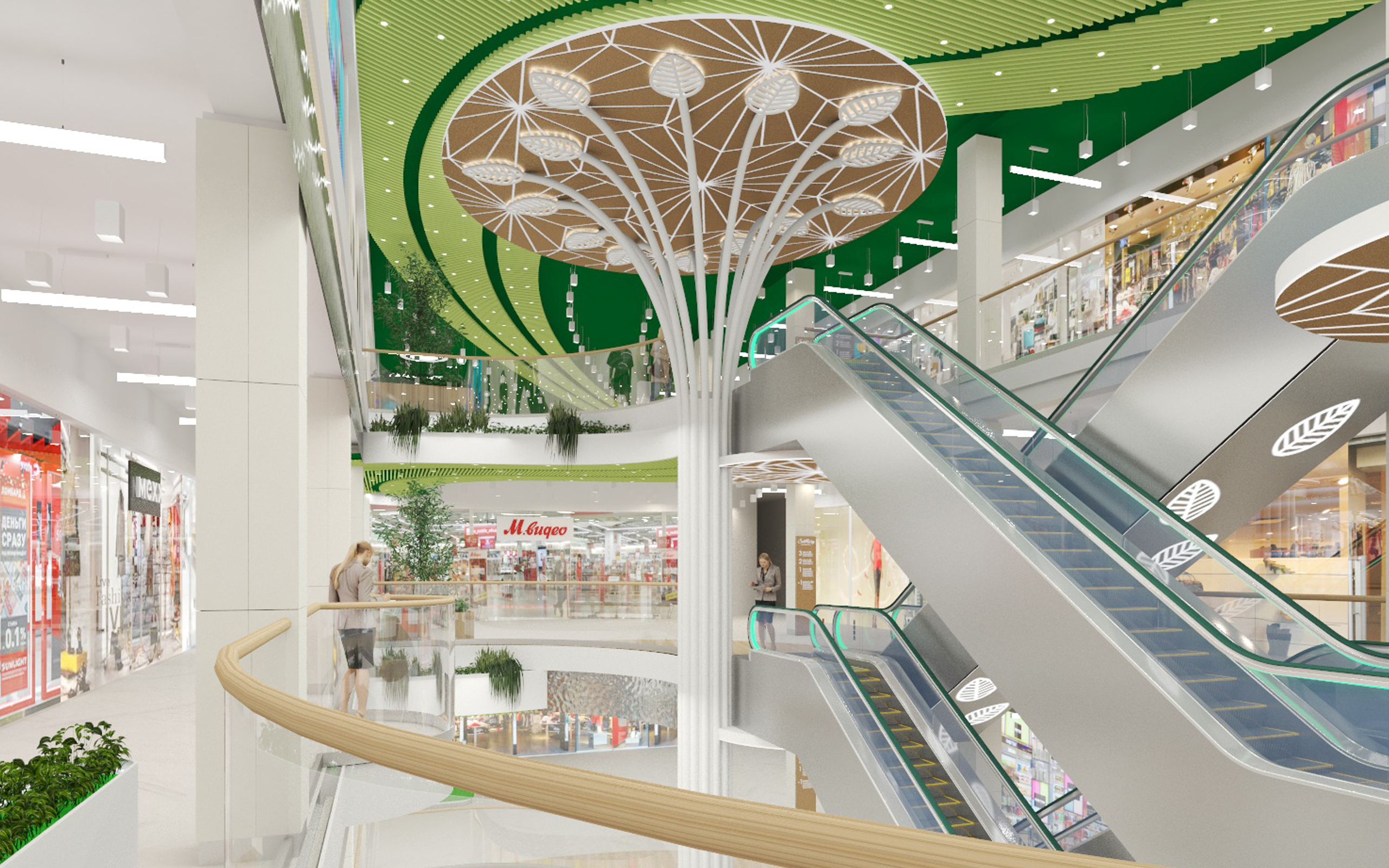 Дизайн-проект интерьера торгового центра «Соловей» в Кирове.